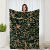 Black Family Tree Print Flannel Fleece Blanket Soft Warm Cozy Digital Printed Throw Blanket for Bed Sofa