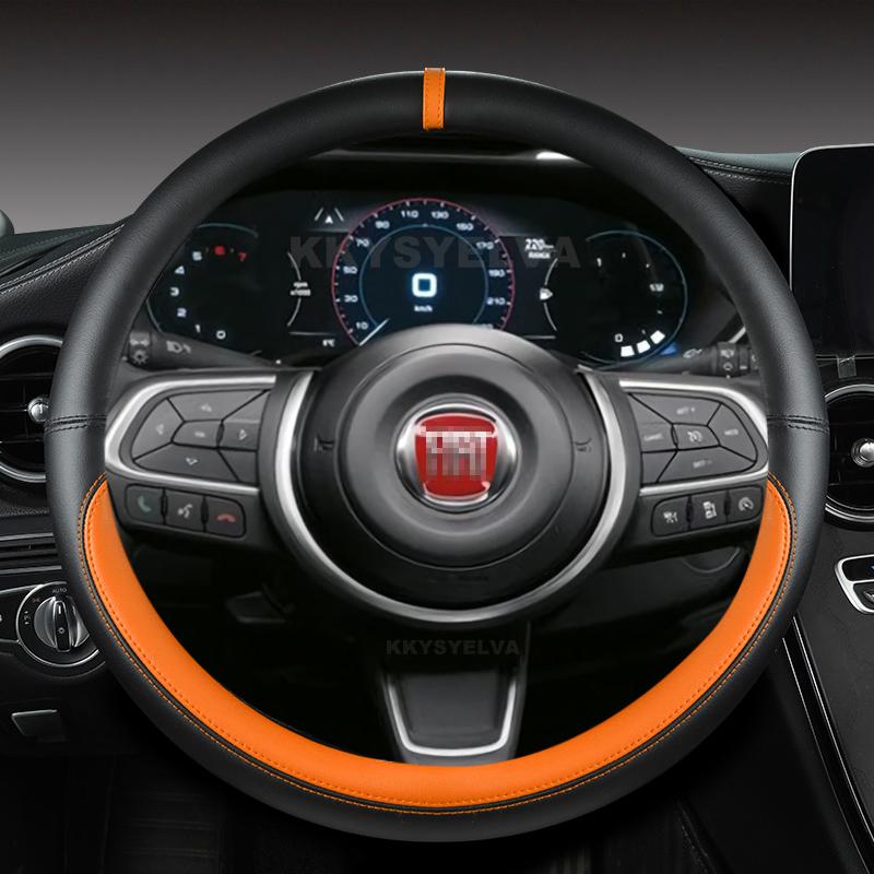 Microfiber Leather Car Steering Wheel Cover 38cm For Fiat Tipo Fullback Strada Toro Doblo Freemont Bravo Stilo Auto Accessories