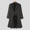INCERUN Men Turn-down Collar Long Sleeve Irregular High Low Splits Ruffled Thin Blazer Coats