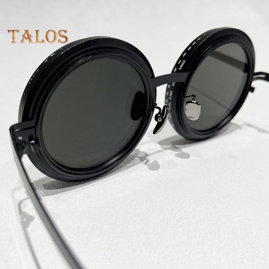 1-9 Gears Adjustable Tint Sunglasses for Men Round Polarized Sunglasses with ND Filter Lenses UV400 Shady Fishing Glasses