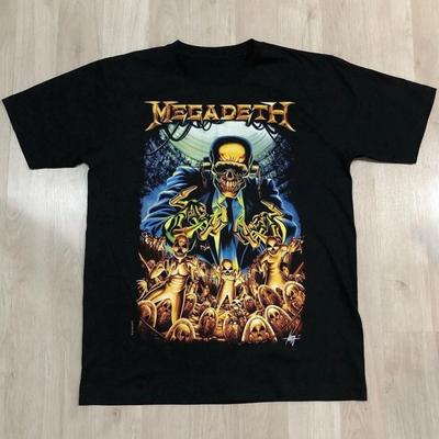 2025 Megadeth Heavy Metal ZESPÓŁ ROCKOWY Amerykański RETRO Krótki Rękaw Mężczyźni i Kobiety Vintage High Street Marka Moda Ins Y2k Gorący Produkt