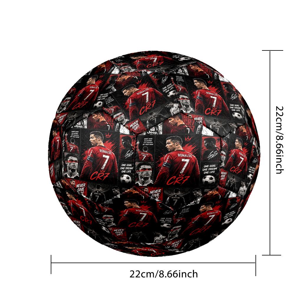 Ronaldo's Cr7 Portugal Legacy Size 5 Soccer Football Machine-Stitched Indoor/Outdoor Training and Matches Perfect Gift for Sports Enthusiasts