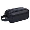 Handheld Men Leather Wash Bag Zipper Makeup Pouch Portable Cosmetic Storage Bag Male