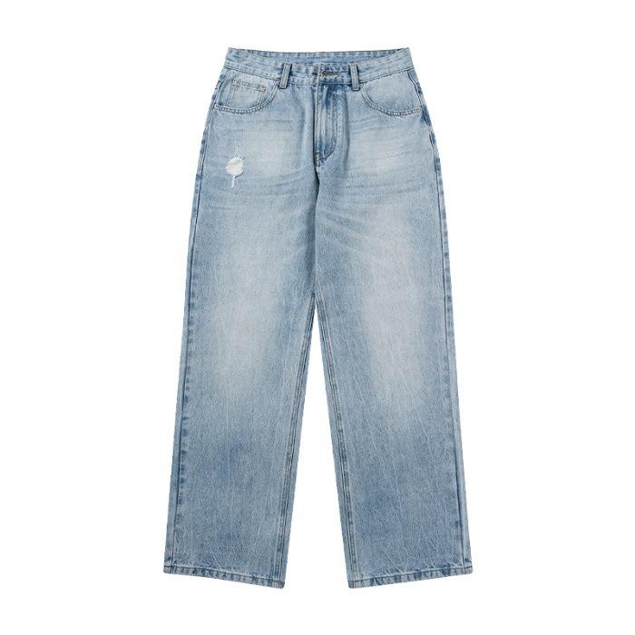 

Весенне-летние джинсы с рваными деталями в американском стиле, мужские повседневные ретро прямые микро-конические брюки 3XL