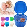Bath Denture Box Cases Dental False Teeth Storage With Hanging Net Container
