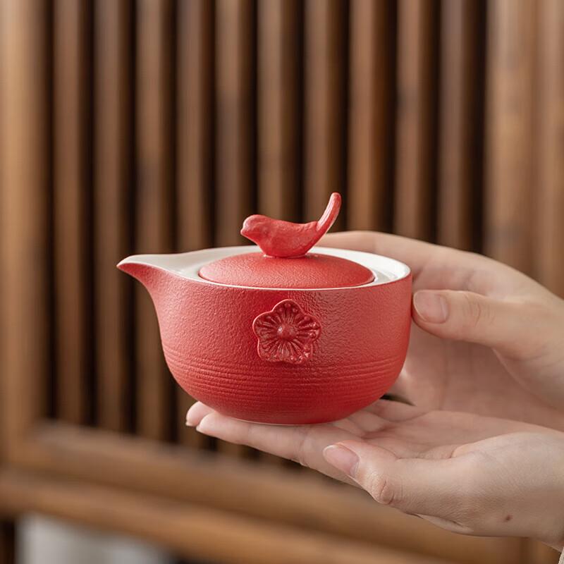 Auspicious Portable Ceramic Chinese Tea Set