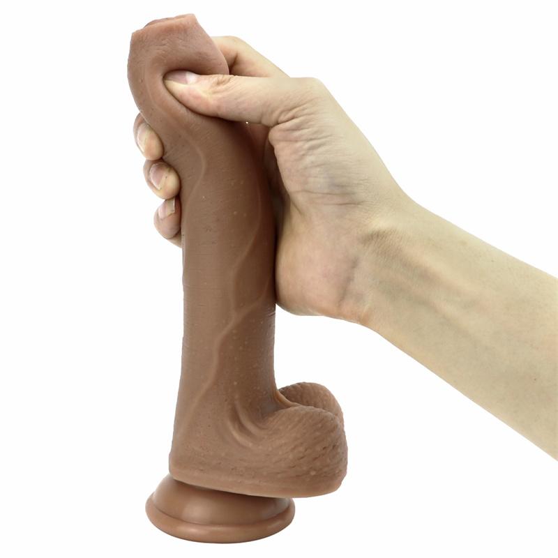 Sıvı Silikon Maruz Kalan Glans Sünnet Derisi Sahte Yumuşak Penis Eğlenceli Seks ile Sahte Penis Kadın Mastürbasyon Cihazı Orgazm Yetişkin Ürünleri