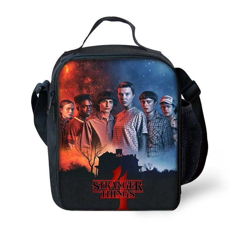Stranger Thing Insulated Lunch Bag For Kids And Students With Adjustable Strap Perfect For Picnics And Outdoor Adventures