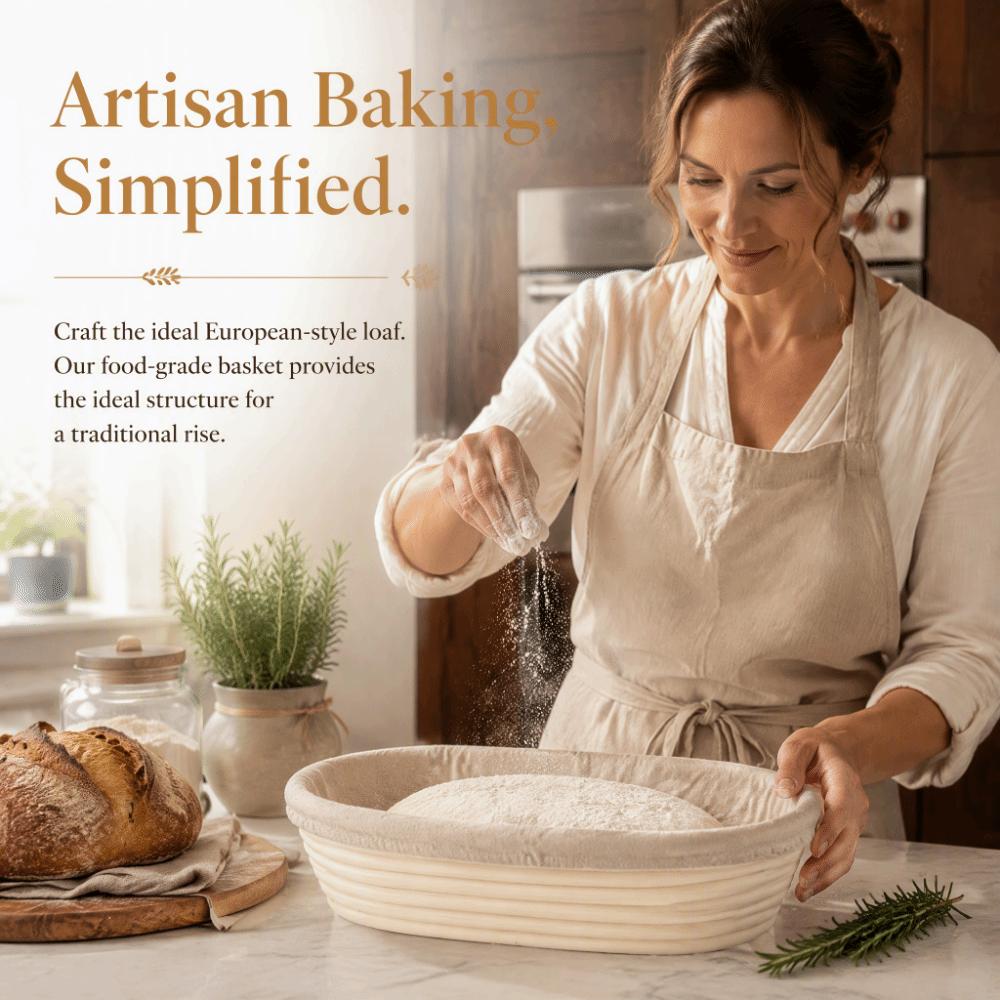 Food Grade PP Banneton Basket Rattan Woven Dough Rising Bowl New Bread Proofing Basket Home Baking