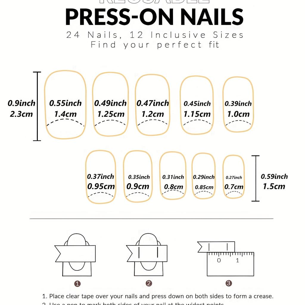 24 stk Fransk Hvit Kant Medium Firkantede Løsnegler Hjerte Dekorasjon Neglekunst for Mor Kvinner Gave