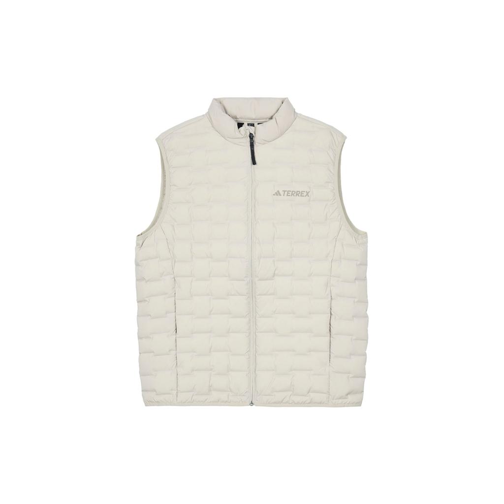 Adidas 800 Fill Solid Color Logo Stand Collar Down Vest Men Outerwear Off-White IT8696