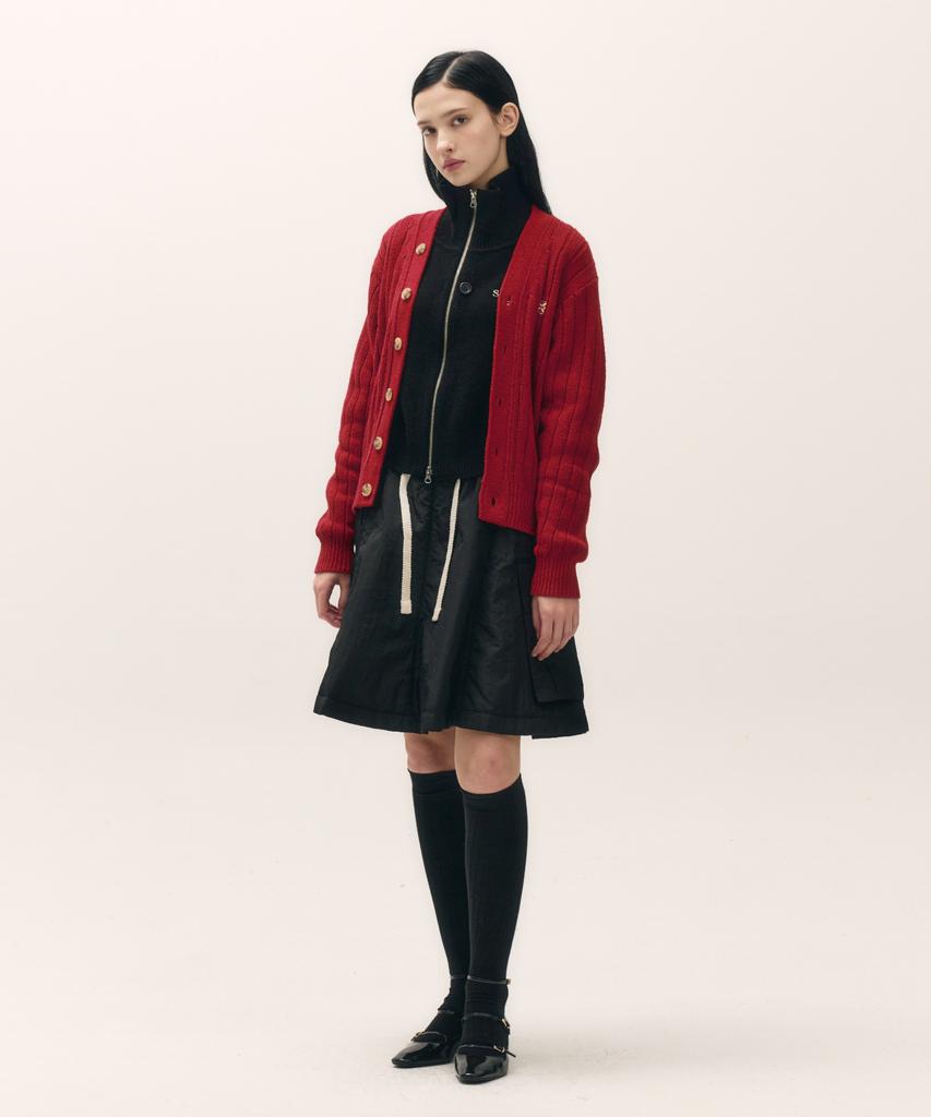Seteo (W) Padded Balloon Cargo Skirt Black