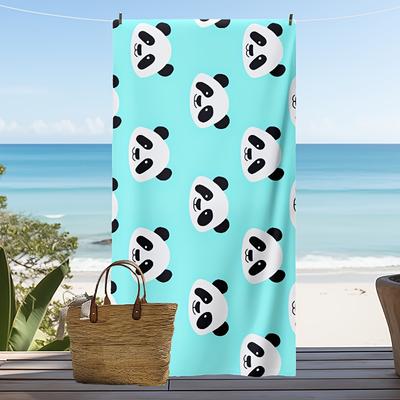Serviette de plage Panda Mignon Impression Animal Cartoon Motif Bambou Séchage Rapide Douce Microfibre Serviette de Bain Pour Enfants Amoureux des Animaux