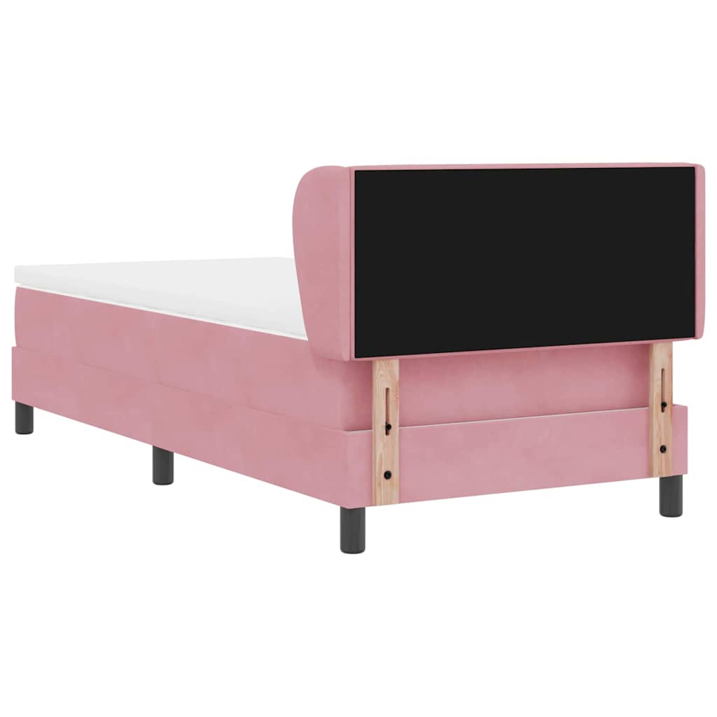 Boxspring bed with headboard Pink 90 x 200 cm Velvet