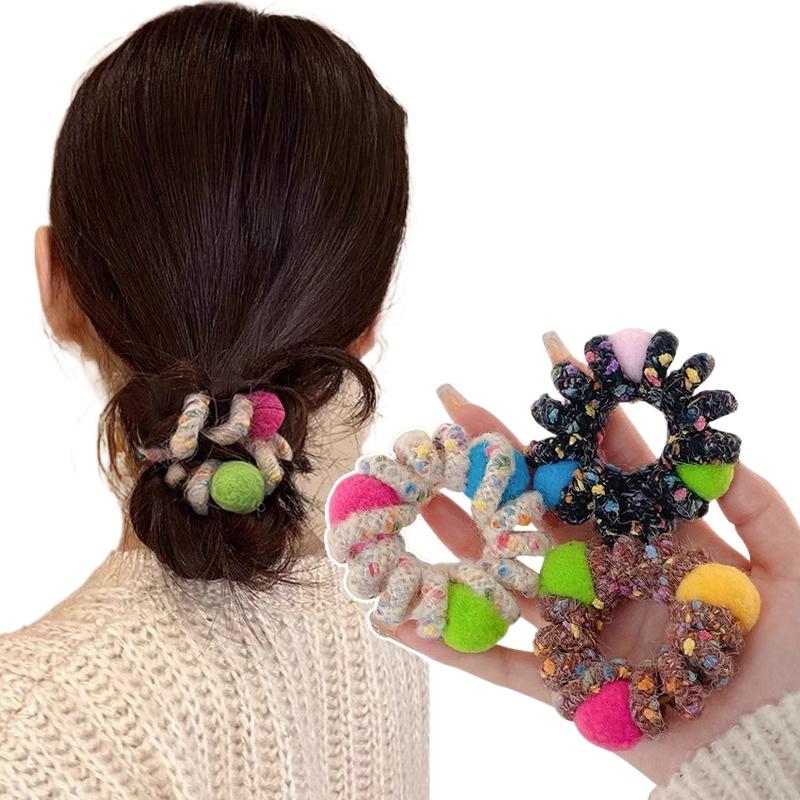 1 Piece of Simple and Fresh High Elasticity Fashionable Telephone Coil Rubber Band Matte Hair Accessory 7 * 7 * 2cm