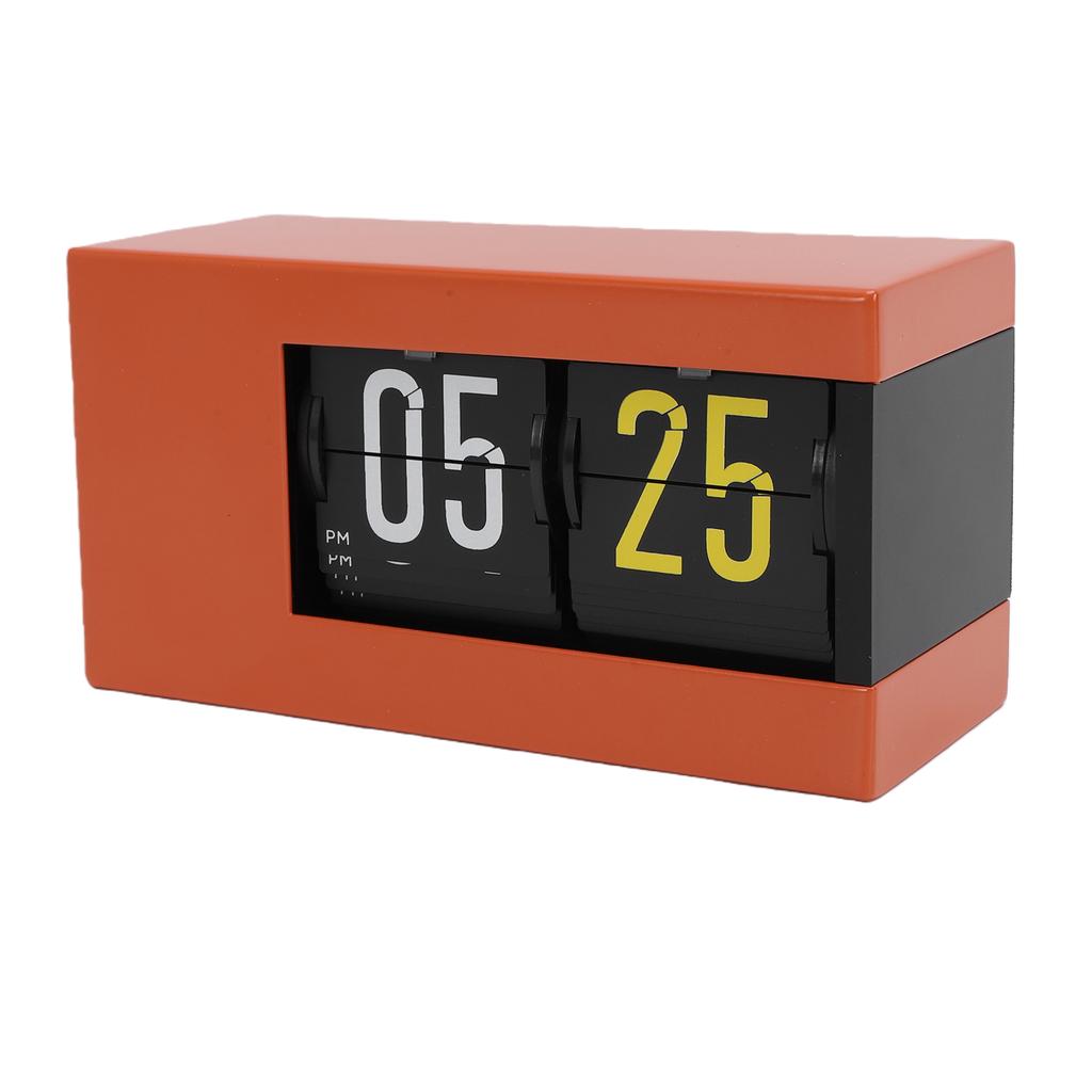 Kalender Klappuhr LED-Anzeige Automatisches Umblättern 12 Stunden AM PM Retro Ewiger Kalender Klappuhr