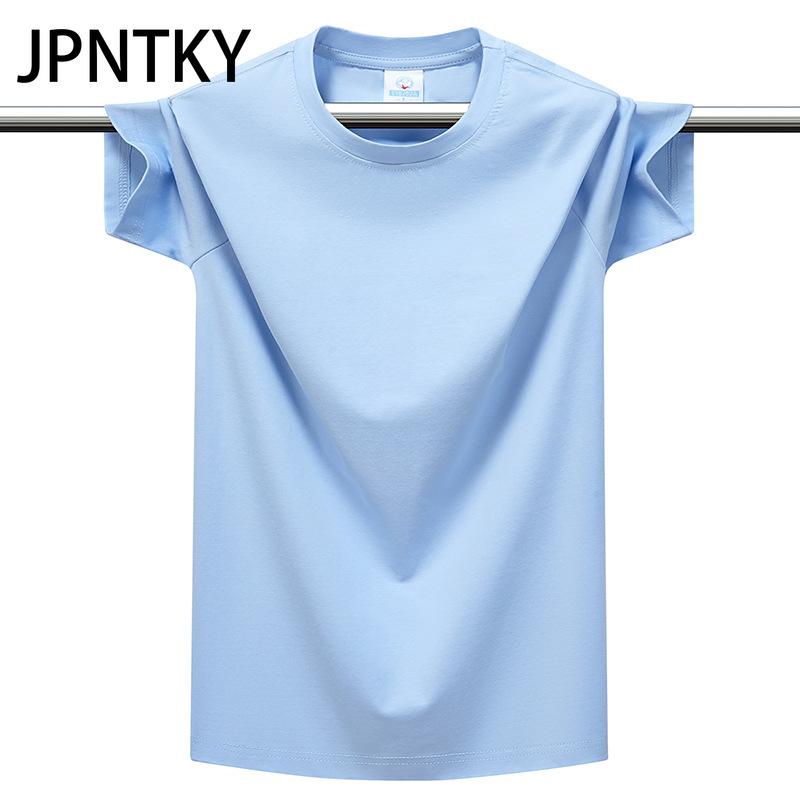 JPNTKY Cotton Short Sleeve T-shirt Men's Fashion Loose Half Sleeve Shirt Printed Compassionate Shirt