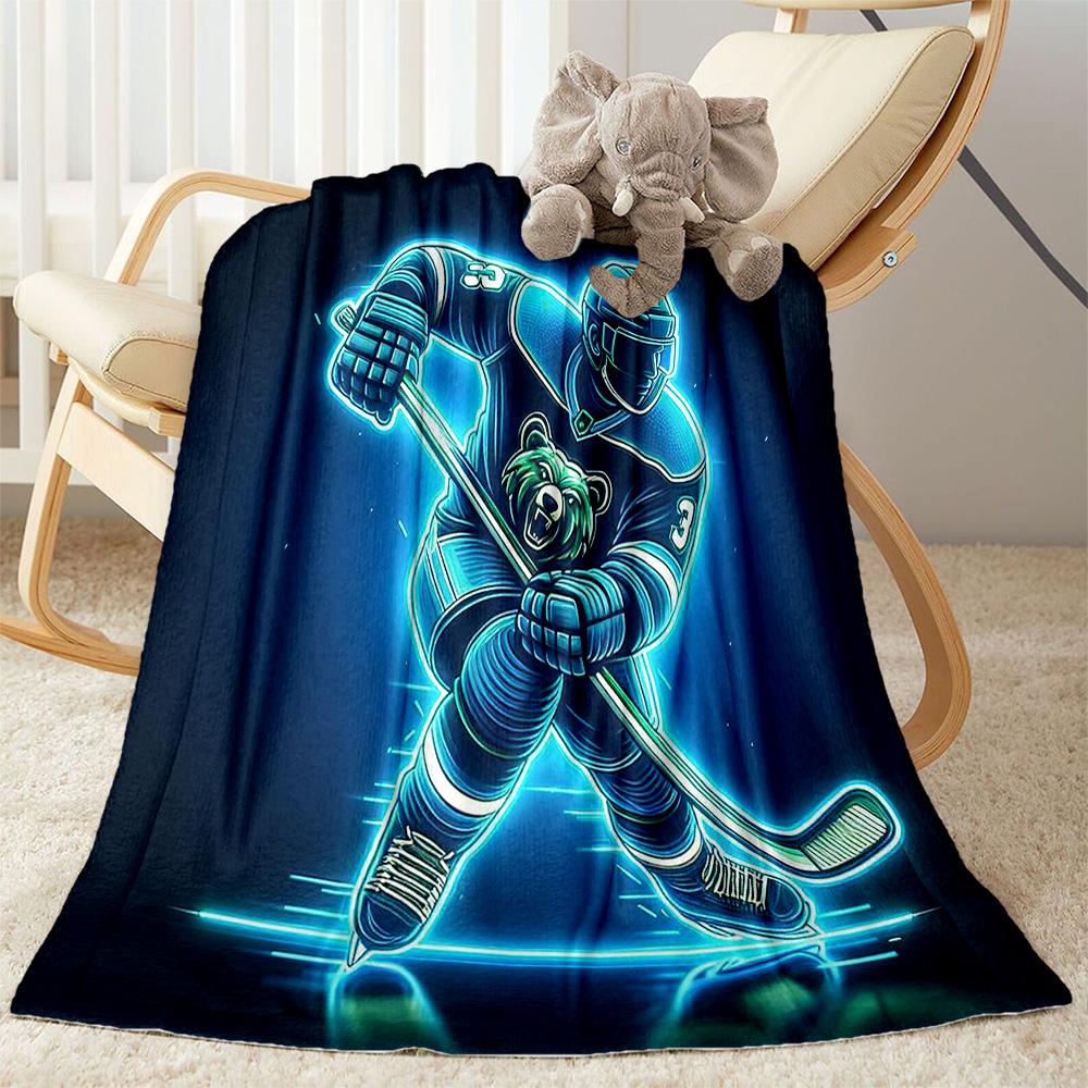 Hockey Blanket Soft & Cozy Great for Office Sofa Chair for All Seasons Playful Design Gift for Travel Home Birthdays