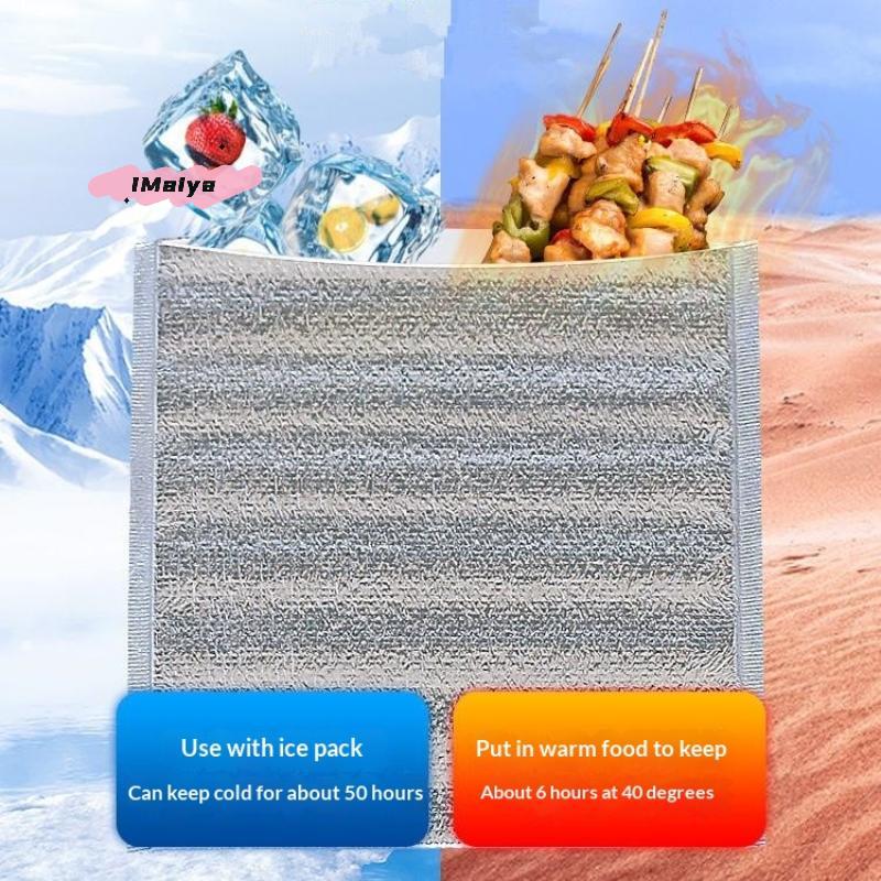 M-Aluminum Foil Cooler Bag Insulation Folding Picnic Portable Food Thermal Packing Bag Food Delivery Drink Carrier Insulated Bag