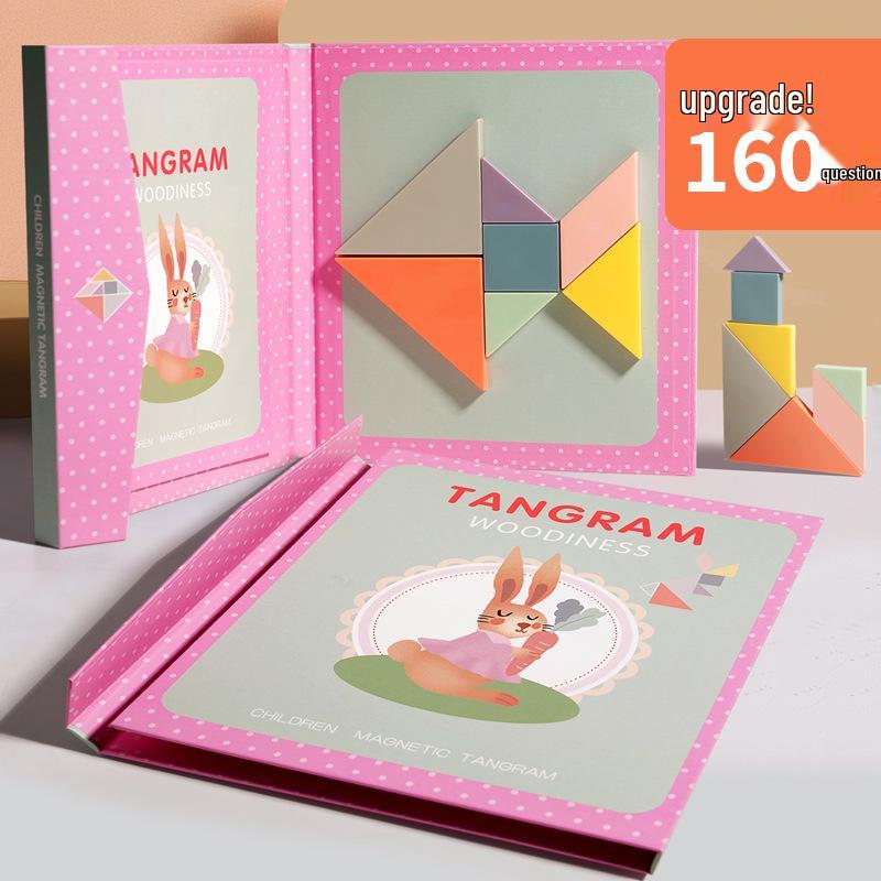 Magnetic Tangram Puzzle Blocks for Kids, Ages 3-6