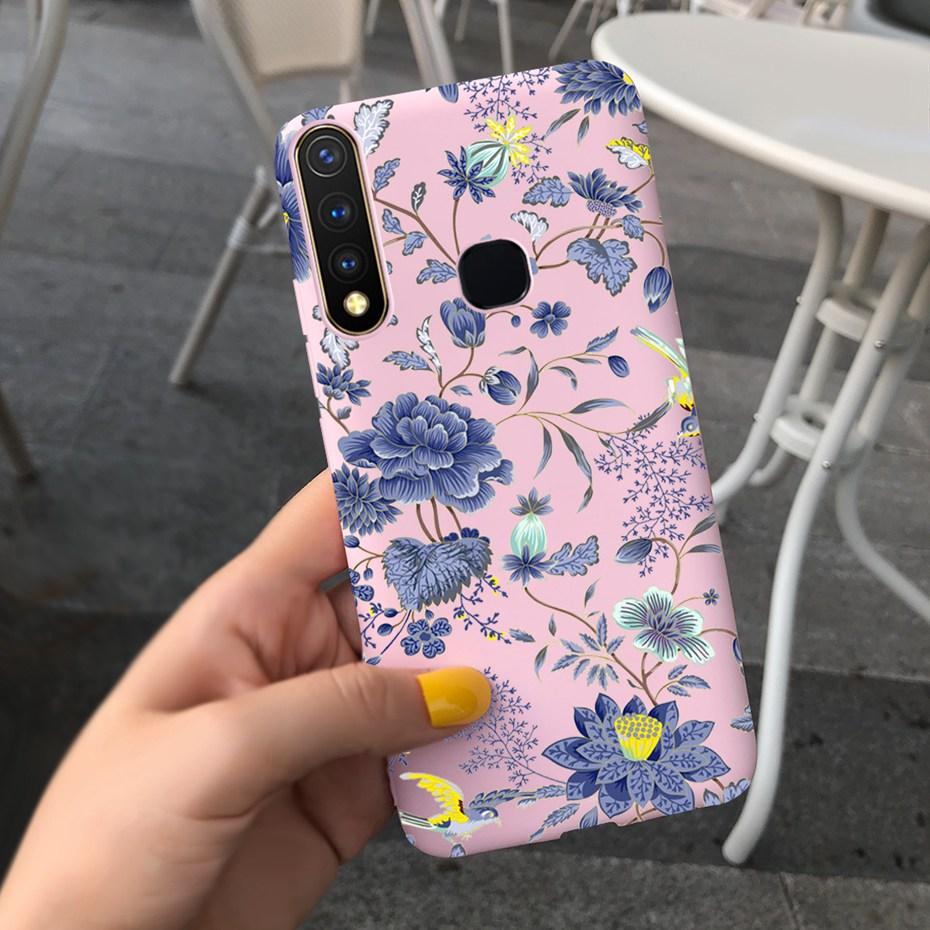 For Vivo Y19 2019 Case Cute Beautifly Flower Butterlfy Phone Cover For Vivo Y19 Y 19 1915 Black Silicone Soft TPU Case Bumper