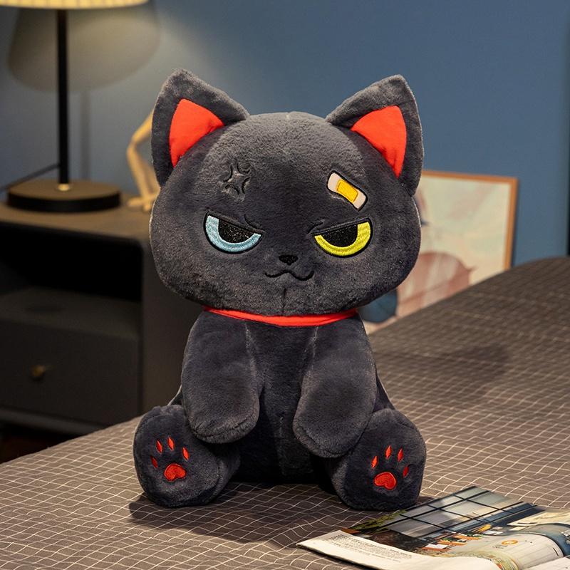 30Cm Hallowmas Gift Dark Power Plush Cat Soft Toys Cool Pirate Death Cat Plushies Stuffed Doll Boy Gift