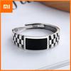925 Sterling Silver Rings for Women Couple Minimalist Handmade Simple Retro Black Ring Fine Jewelry Gift Prevent Allergy