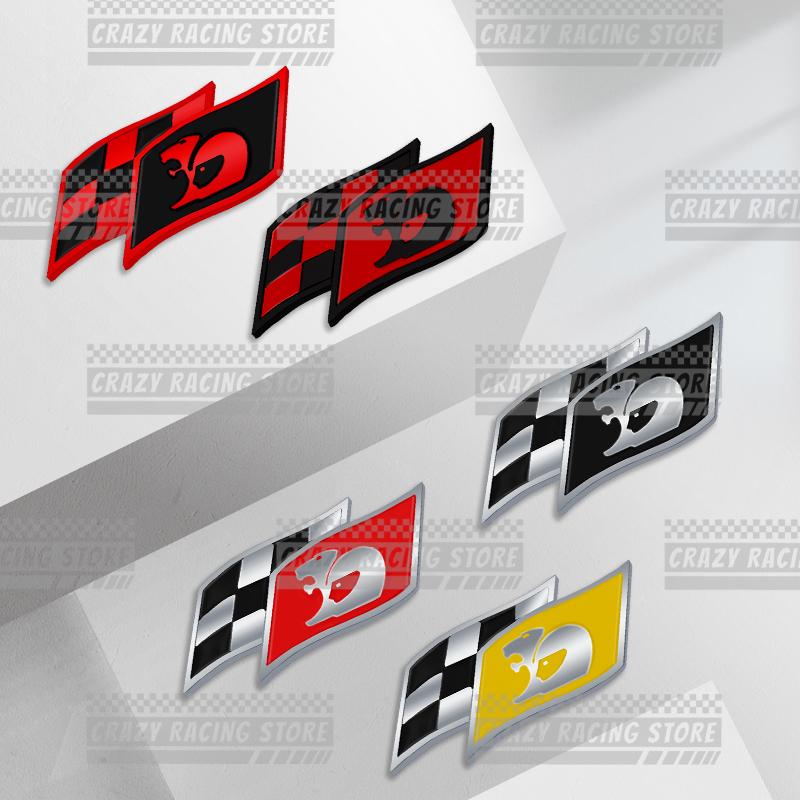 Car Badges HSV Racing Flag Trunk Emblem Metal Stickers Body Decals Letter Grille Decor For Holden HSV Astra Commodore GTS R8