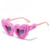 Fashion Plush Sunglasses Love Heart Shaped Gradient Pink Glasses Funny Heart Shape Winter Women Sunglasses Christmas Girl Gift