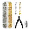 1200PCS Crimping Beads Set Jewelry Making Set Small Crimping Pliers for Bracelet and Necklace Making with Storage Box