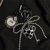 New Product Lovers Silvery Love Heart Chip Backpack Pendant Bowknot Beads Key Chain Decoration