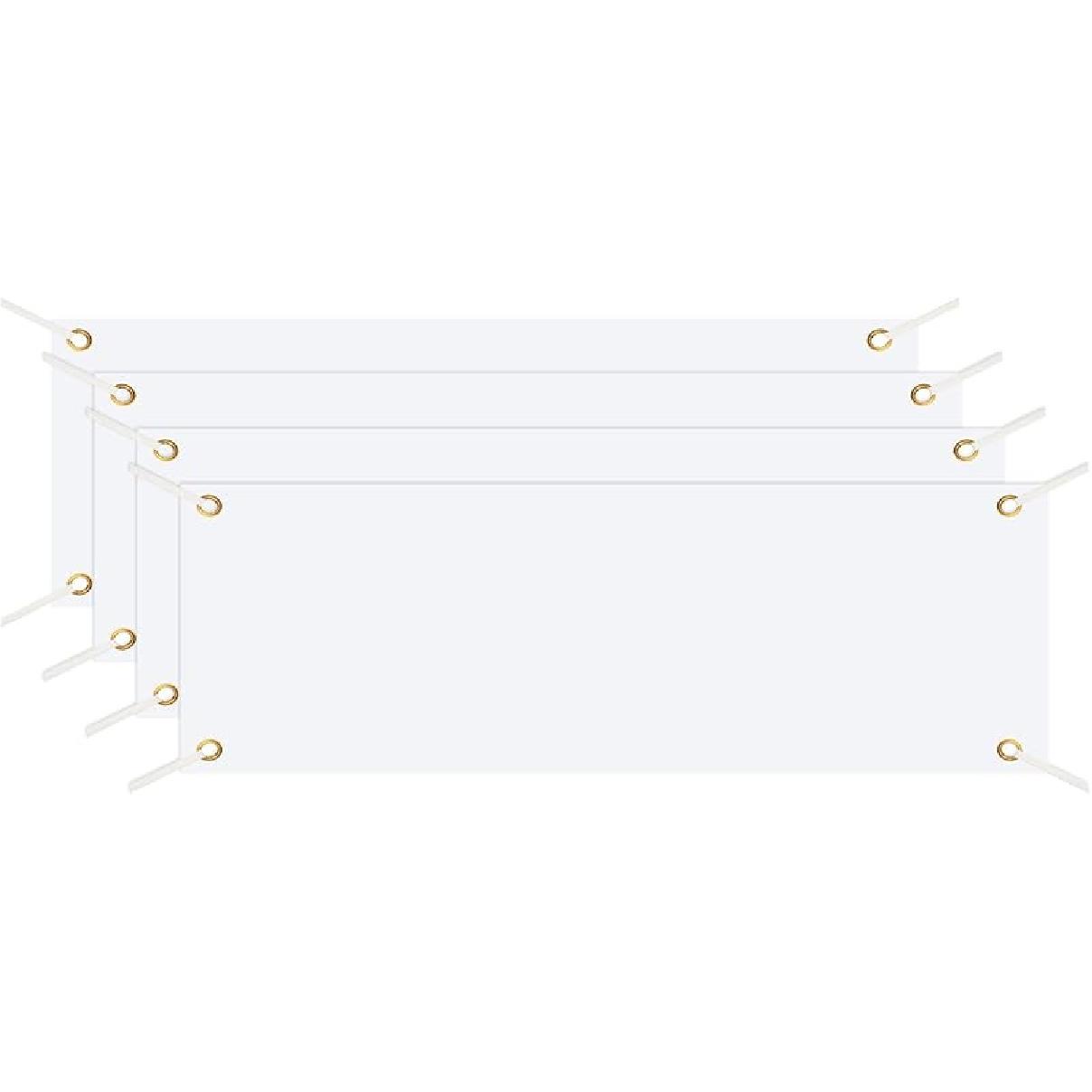 

PATIKIL Большой пустой баннер и таблички, 4 шт. полиэстеровые сублимационные баннеры с подвесным шнуром для бизнеса, для улицы, наружный настенный флаг, для рисования, сделай сам 2 x 6 Feet