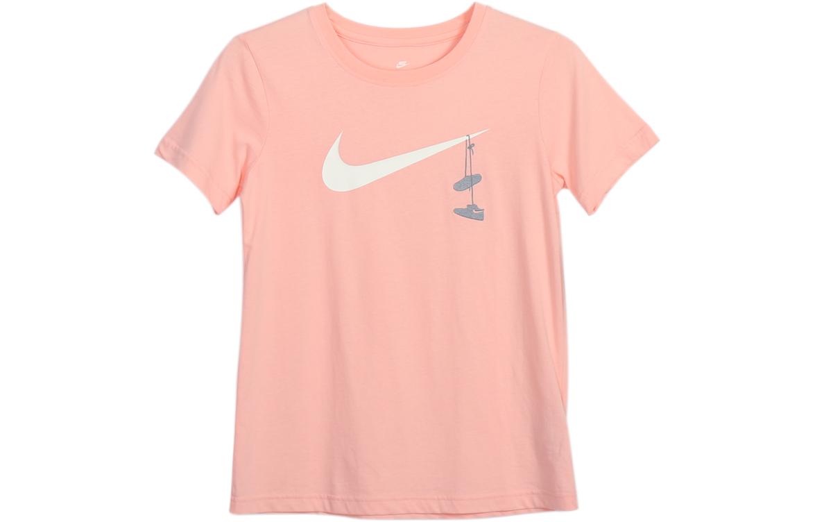 Nike T Shirts Women s Orange Pink Crew Neck Moderate Straight Fit 923335-646 L