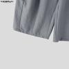 INCERUN Men Drawstring Elastic Waist Flimsy Drapey Casual Long Wide Leg Pants Trousers