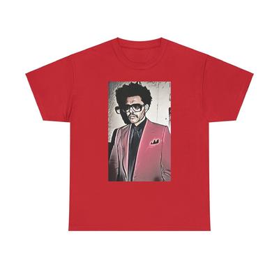 T-shirt Unisex Cotone Pesante Girocollo Manica Corta con Stampa Grafica The Weeknd