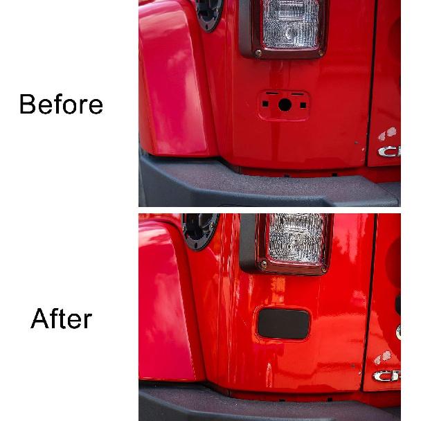 Voodonala for Jeep JK Rear License Plate Deletion Panel Bracket Delet for 2007-2018 Jeep JK JKU, Black 1PC