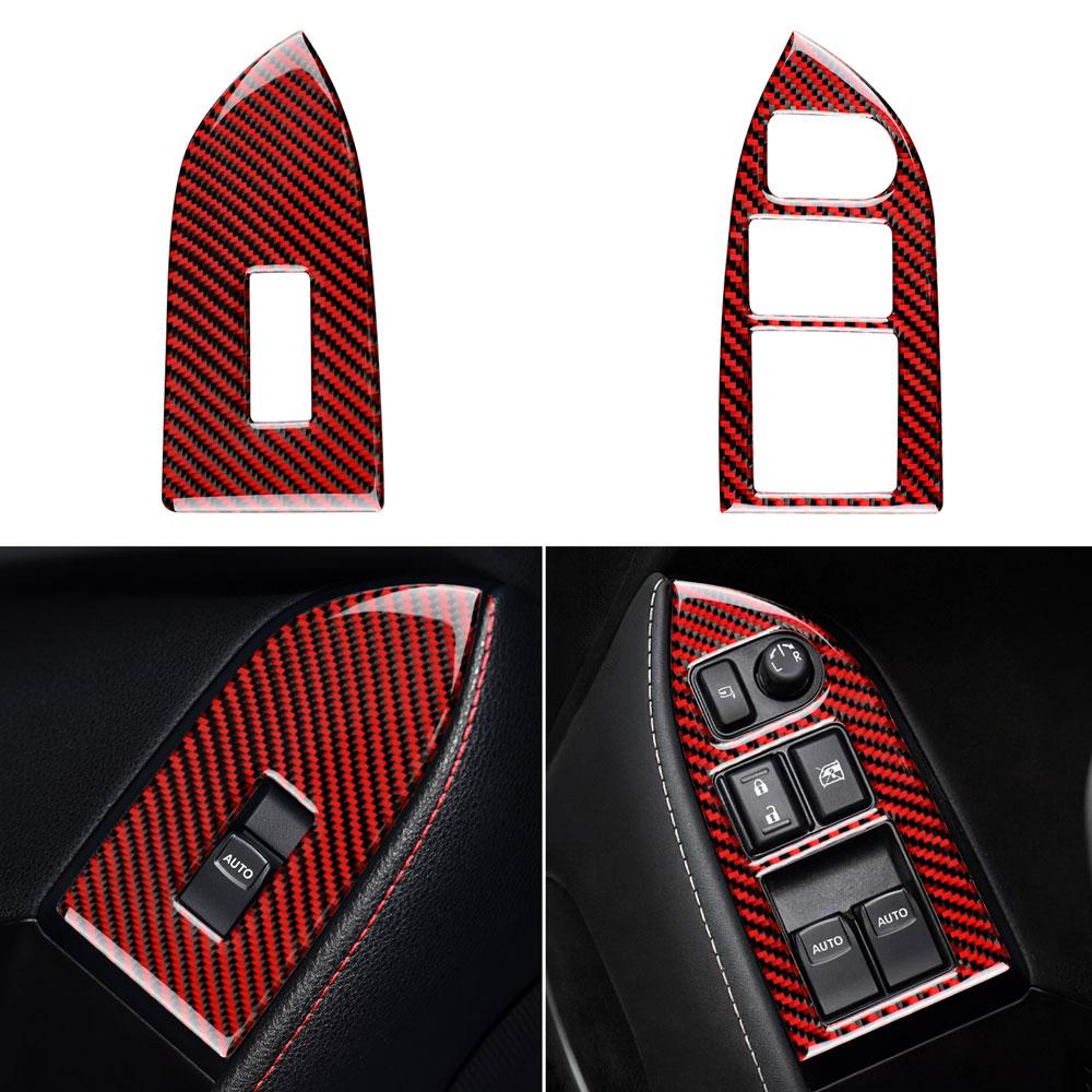 Real Soft Carbon Fiber LHD RHD Sticker for Subaru BRZ  Toyota GT86 2012-2020 Interior Trim Car Window Switch Button Frame Cover