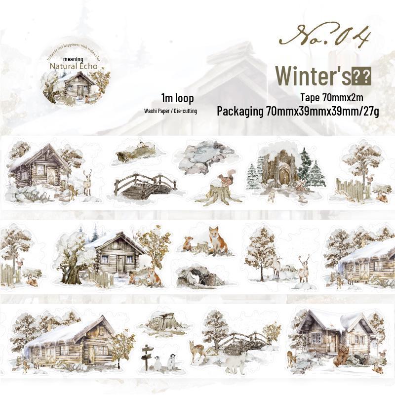 Twilight Washi Paper Die-Cut Scenery Tape: Journey of the Wind, Series 4 Themes for Journaling & Creative Layers