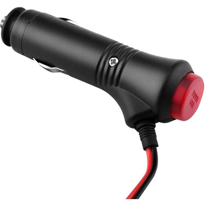 Cigarette Lighter Socket Adapter - AIMOONSA - 12V-24V - Switch Button - Red LED Indicator - 1.5 M Cable