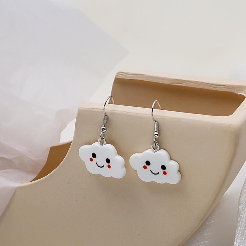 Creative Cute Cloud Resin Stud Earrings - Korean Style Summer Jewelry
