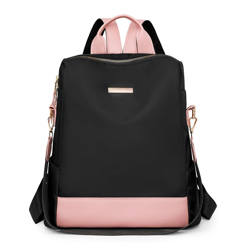 New backpack women's bag large capacity solid color texture women's backpack student bag