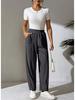 Women's Corduroy Elastic Waist Wide-Leg Pants, Solid Color, Comfortable Casual Loose Fit for Autumn and Winter 2025.