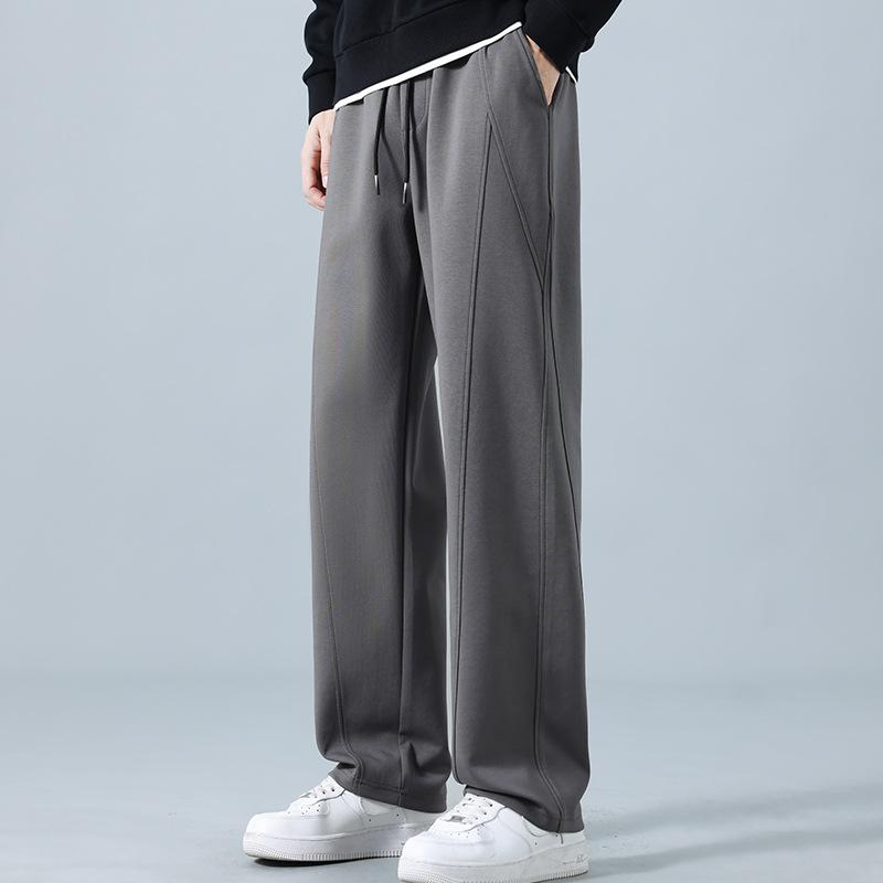 Men s Youth Casual Pants Spring and Autumn New Drape Wide-leg Pants Sports Loose and Versatile Men s Pants Trend M