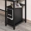 Industrial Design Office Desk Corner Desk 2 Shelves CPU Printer Stand Old Wood Look Black Metal