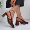 Vielseitige Schnallenrückseite Leere Hohe Absätze Damen 2026 Neue Baotou Sandalen Blockabsatz Einzelne Schuhe