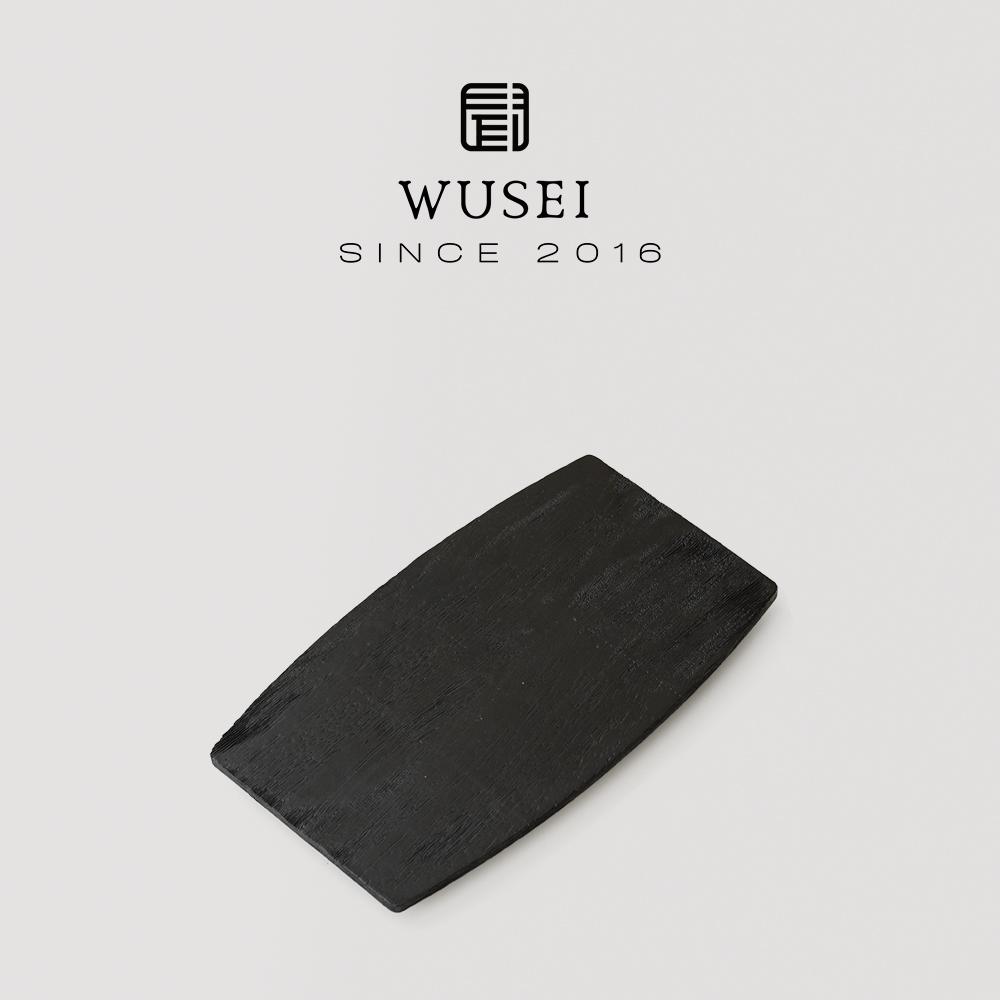 Carbonized wood tray Japanese wabi-sabi style retro ornaments Home tea ceremony accessories tea tray