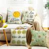 Summer Chrysanthemum Pillowcase Green Plant Flower Polyester Printed Sofa Cushion