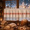 Lace Trim Cafe Curtains Sheer Voile Window Drapes Half Curtains Embroidered Curtains  Restaurant