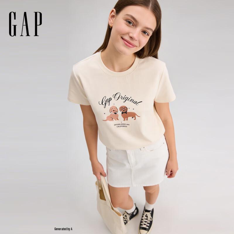 GAP Women s Cotton Logo Digital Print Short Sleeve T-shirt 175/96A