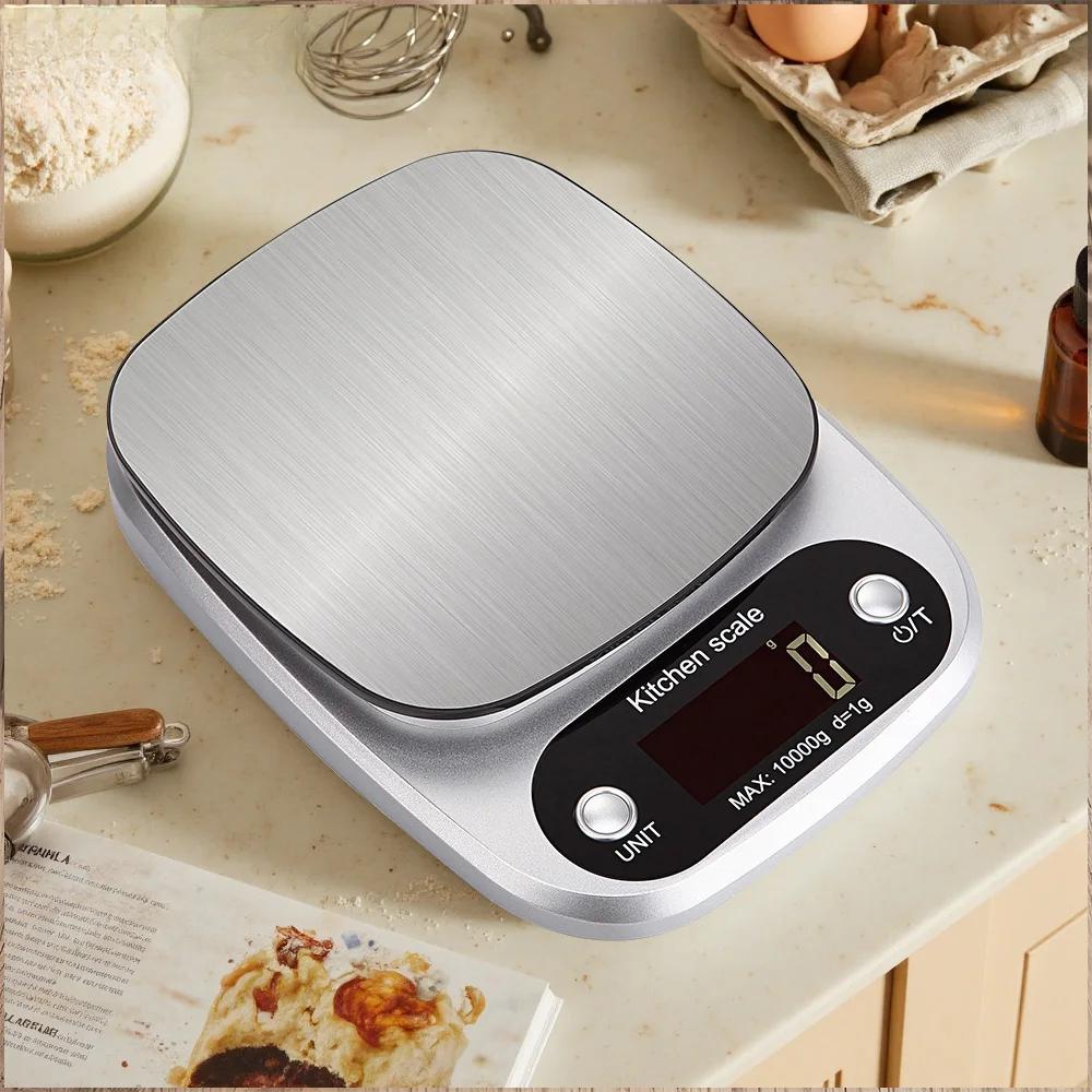 Fodwet 5Kg/0.1G Digital Kitchen Scale, Stainless Steel Food Scale with Lcd and Zero for Baking, Cooking and Meal Preparation